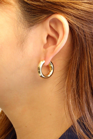 Chunky Huggie Hoop Earrings: Gold - Shop Rust & Ruffles