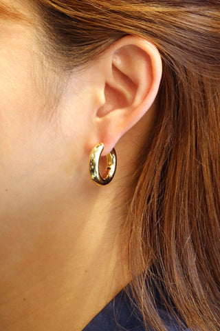 Chunky Huggie Hoop Earrings: Gold - Shop Rust & Ruffles
