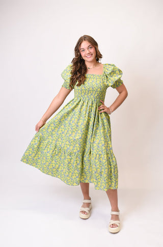 Citrus Crush Midi Dress - Shop Rust & Ruffles