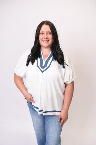 Clean Lines Linen V-Neck Top - Shop Rust & Ruffles
