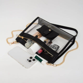 Clear Crossbody Bag With Sunglasses White - Shop Rust & Ruffles