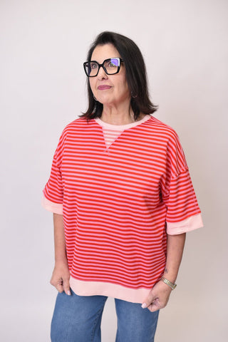 Closet Staple Tee in Pink Stripes - Shop Rust & Ruffles