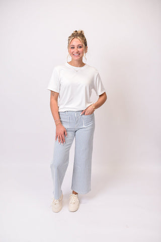 Coastal Stripe Wide Leg Mica Denim in Blue - Shop Rust & Ruffles