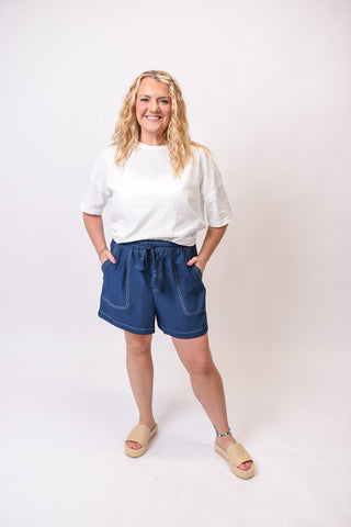 Coastline Breeze Shorts in Navy - Shop Rust & Ruffles
