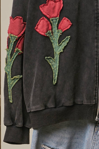 Coming Up Roses Hoodie in Black - Shop Rust & Ruffles