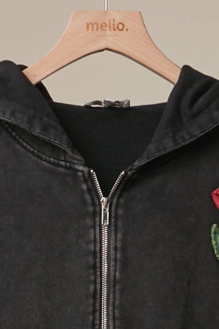 Coming Up Roses Hoodie in Black - Shop Rust & Ruffles