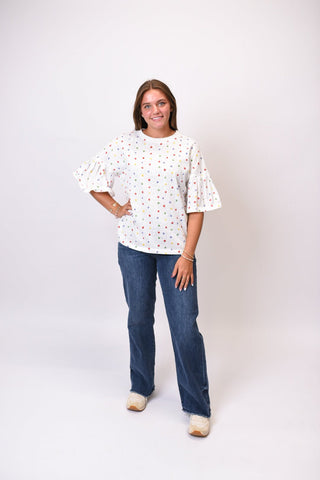 Confetti Dot Short Sleeve Top - Shop Rust & Ruffles