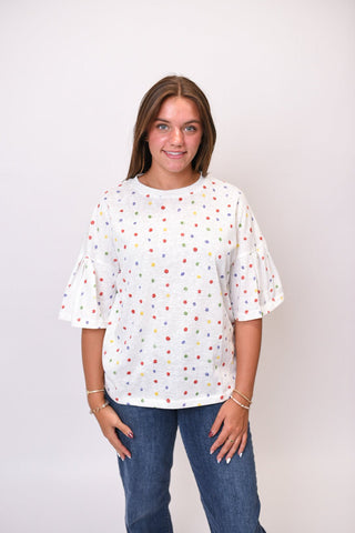 Confetti Dot Short Sleeve Top - Shop Rust & Ruffles