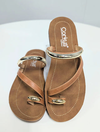 Corkys Hit The Strip Sandal in Cognac - Shop Rust & Ruffles