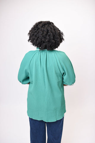 Cottage Trim Blouse in Green - Shop Rust & Ruffles