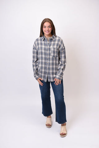 Country Mile Plaid Top in Blue - Shop Rust & Ruffles