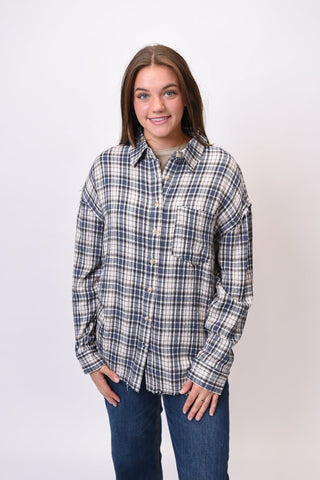 Country Mile Plaid Top in Blue - Shop Rust & Ruffles