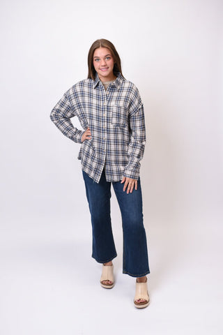 Country Mile Plaid Top in Blue - Shop Rust & Ruffles