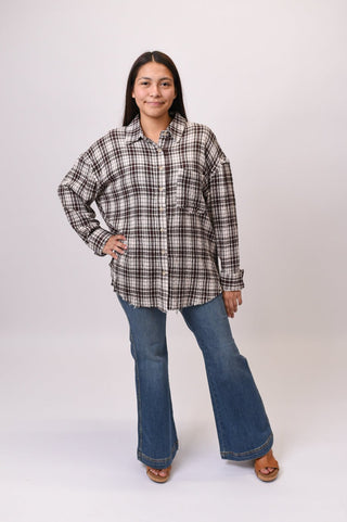 Country Mile Plaid Top in Brown - Shop Rust & Ruffles