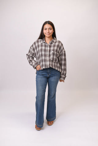 Country Mile Plaid Top in Brown - Shop Rust & Ruffles