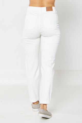 Cuffed Cutie White Judy Blue Joggers - Shop Rust & Ruffles