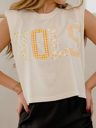 Tennessee  Vols Quilted Puff Ink Tank in Cream
