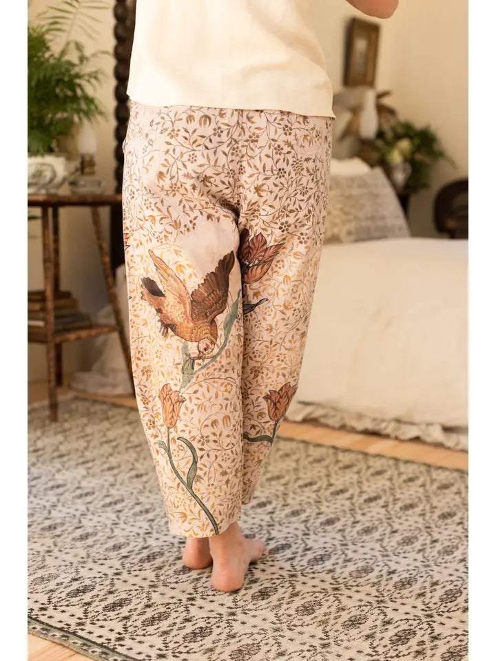 Folklore Birds of Peace Cropped Linen Pants