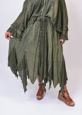 Daisy After Dark Maxi Skirt in Basil - Shop Rust & Ruffles