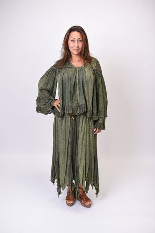 Daisy After Dark Maxi Skirt in Basil - Shop Rust & Ruffles
