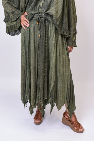 Daisy After Dark Maxi Skirt in Basil - Shop Rust & Ruffles