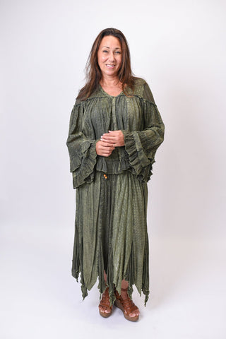 Daisy After Dark Maxi Skirt in Basil - Shop Rust & Ruffles