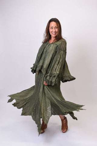 Daisy After Dark Maxi Skirt in Basil - Shop Rust & Ruffles