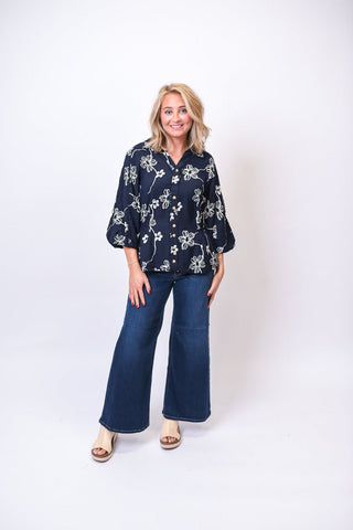 Daisy Chain Blouse in Midnight - Shop Rust & Ruffles