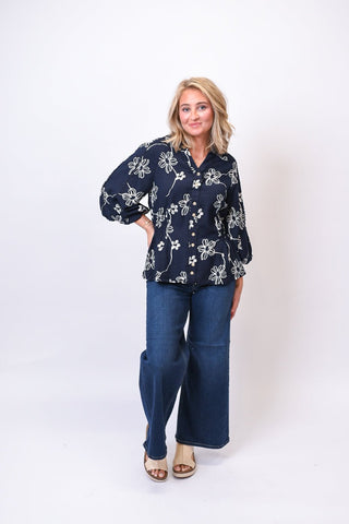 Daisy Chain Blouse in Midnight - Shop Rust & Ruffles