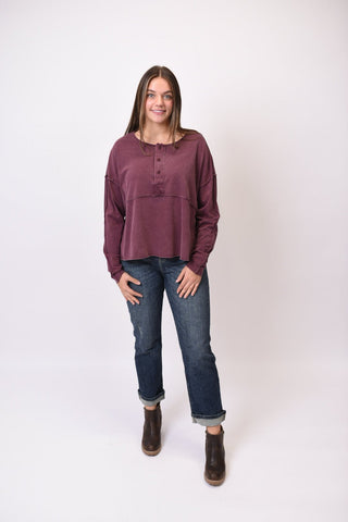 Day Off Pullover in Cherry - Shop Rust & Ruffles