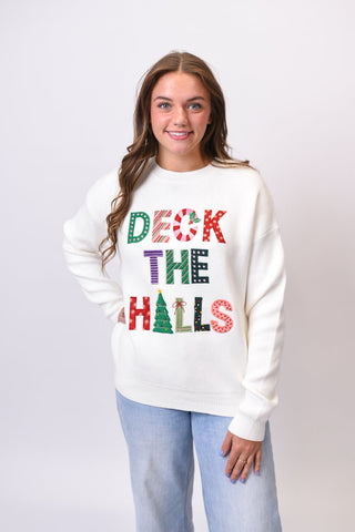 Deck The Halls Patchwork Sweater - Shop Rust & Ruffles