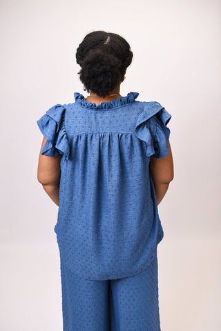Denim Dot Daydream Blouse - Shop Rust & Ruffles