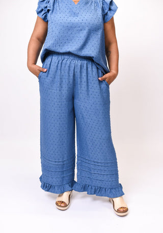 Denim Dot Daydream Ruffle Pants - Shop Rust & Ruffles