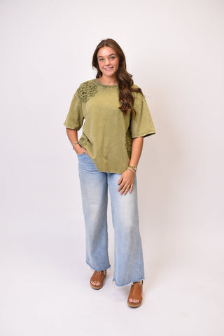 Desert Bloom Top in Olive - Shop Rust & Ruffles