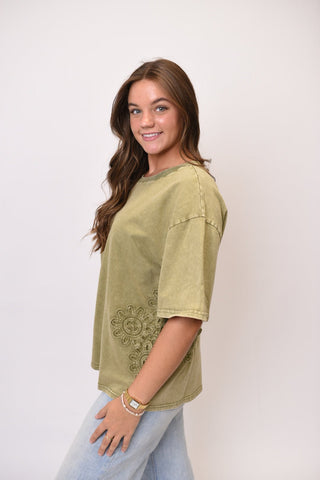 Desert Bloom Top in Olive - Shop Rust & Ruffles