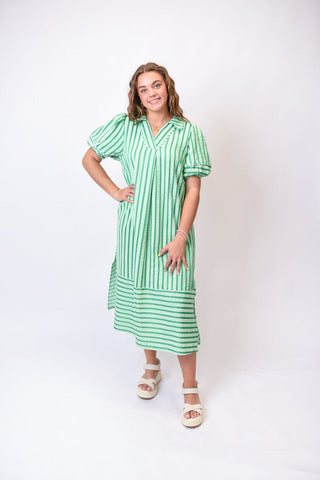 Dinner Plans Striped Midi - Shop Rust & Ruffles