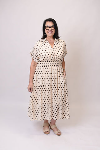 Dot Darling Midi Dress Curvy - Shop Rust & Ruffles