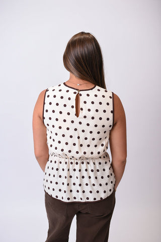Dots and Bow Sleeveless Blouse - Shop Rust & Ruffles