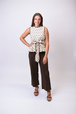 Dots and Bow Sleeveless Blouse - Shop Rust & Ruffles