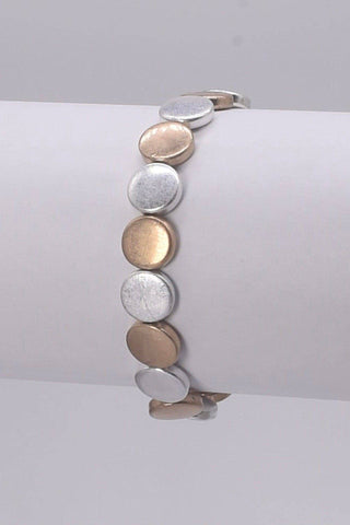 Dreamy Disk Stretch Bracelet: Gold + Silver - Shop Rust & Ruffles