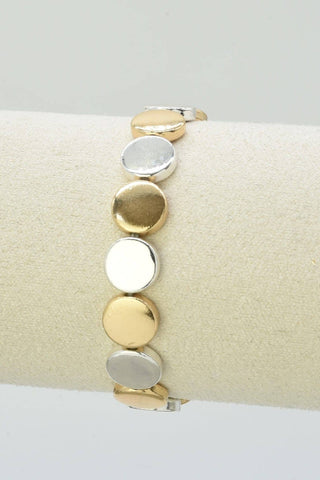 Dreamy Disk Stretch Bracelet: Gold + Silver - Shop Rust & Ruffles