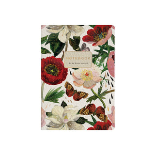 Vegan Leather Notebook - Peonies