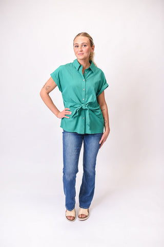 Easy Yes Tie Front Blouse - Shop Rust & Ruffles