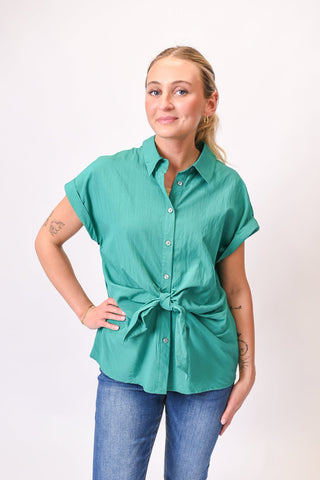 Easy Yes Tie Front Blouse - Shop Rust & Ruffles