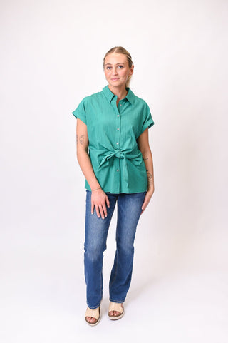 Easy Yes Tie Front Blouse - Shop Rust & Ruffles