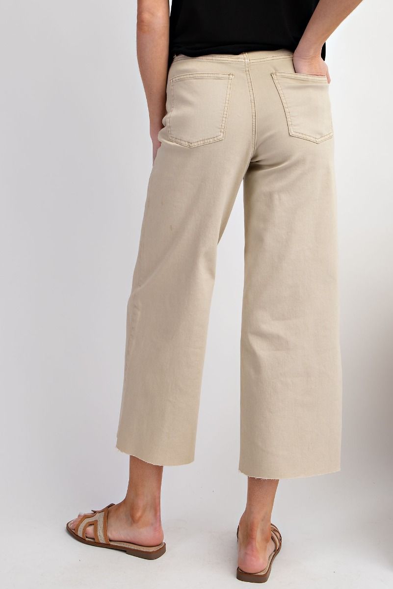 Hand It Off Wide Leg Pants in Stone Khaki