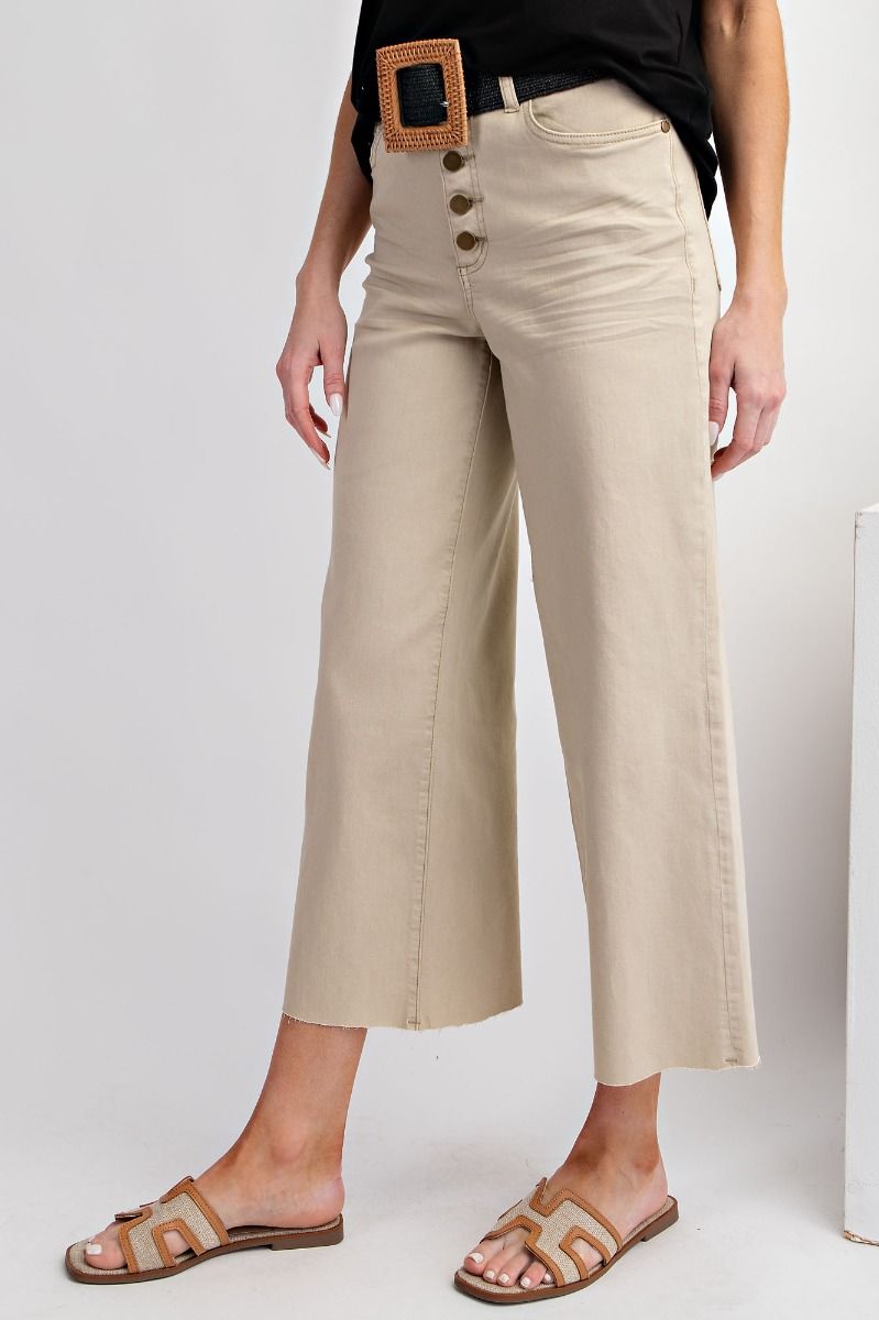 Hand It Off Wide Leg Pants in Stone Khaki