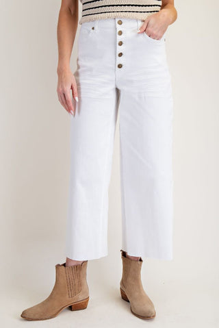 Hand It Off Twill Pants in White
