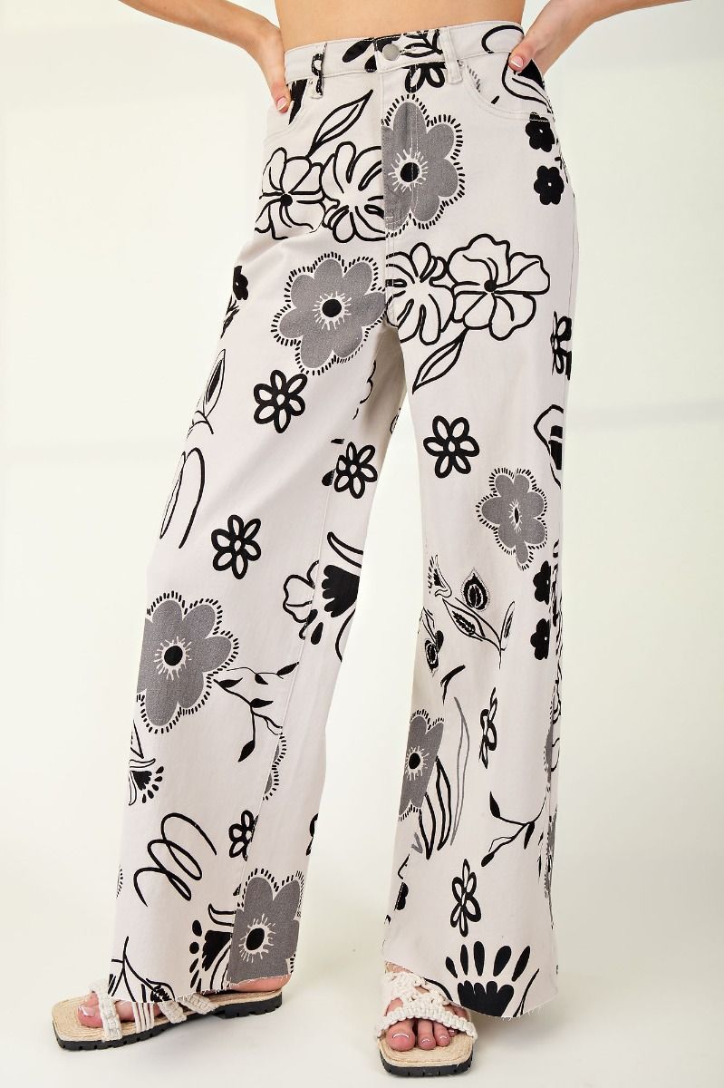 Whimsy Garden Wide Leg Jeans