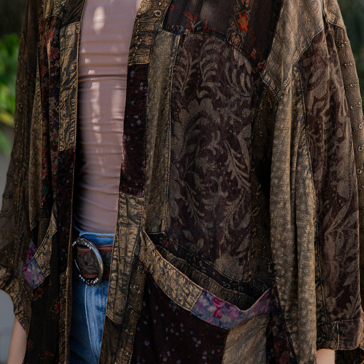 Patch Perfect Kimono in Amber